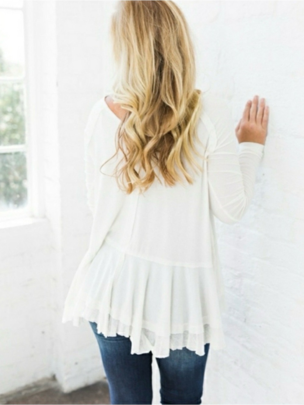 NWT Free People Tangerine Long Sleeve White Top Size XS - Picture 4 of 9